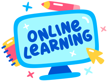 Lettering online learning with writing instruments and stars text PNG, SVG