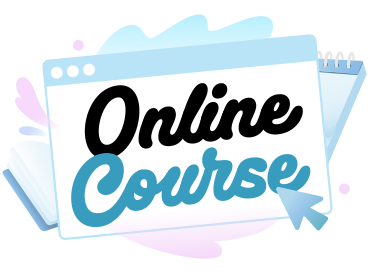 Lettering Online Course with pastel clouds and notebooks text PNG, SVG