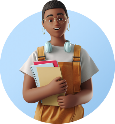 Female student with notebooks PNG, SVG