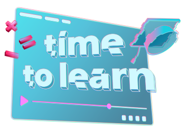 Text time to learn lettering with graduation cap PNG, SVG